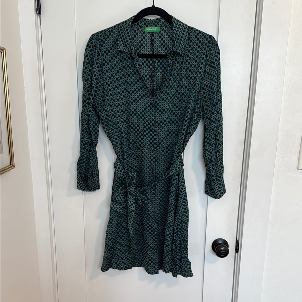 Stylish Green Patterned Dress